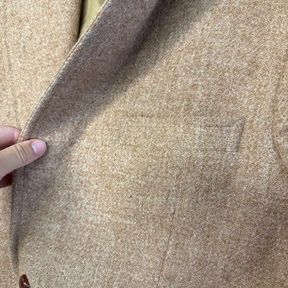 Harris Tweed Freedman Academia Camel Brown Wool Sport Coat Blazer Jacket Mens - Picture 7 of 12